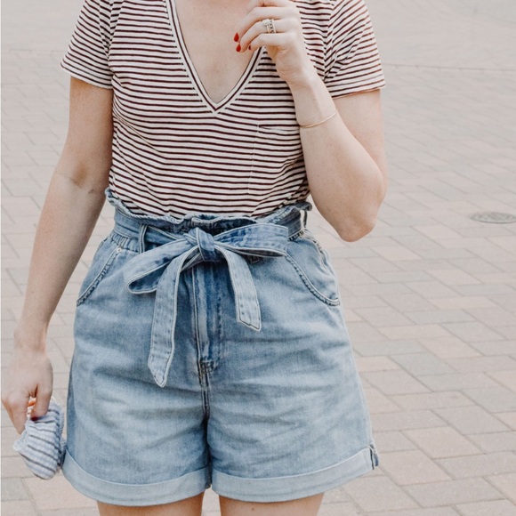 H&M Pants - Black H&M High Waist Paper Bag Tie Shorts